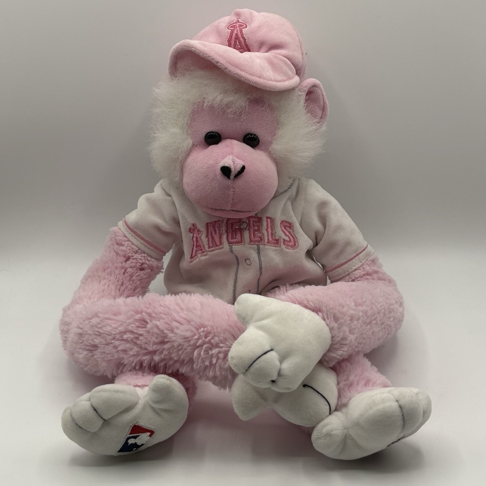 MLB Los Angeles Angels Pink Rally Monkey 18" Plush Long Arms And Leg's